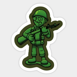 Green Military Soldier Toy With Rifle Sticker